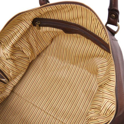 Oslo - Weekend Reisetasche aus Leder-Dunkelbraun