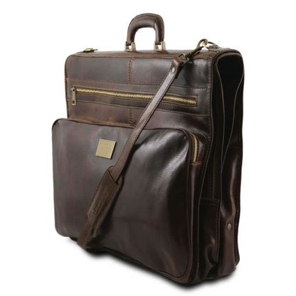 Papeete - Kleidersack aus Leder Dunkelbraun