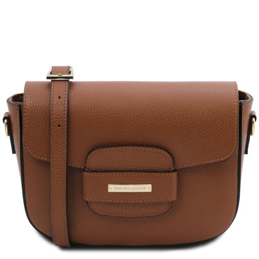 TL Bag - Schultertasche Leder Cognac