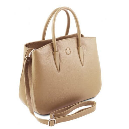 Camelia Ledertasche Champagne