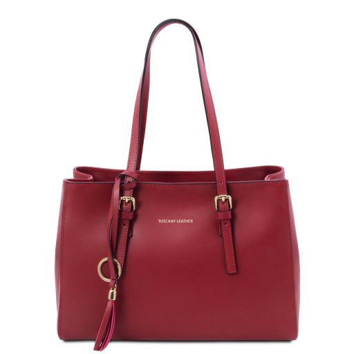 TL Bag - Schultertasche aus Leder Rot