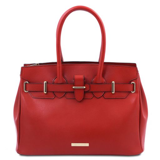 TL Bag - Handtasche aus Leder- Lipstick Rot-1
