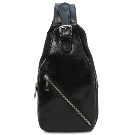 Kevin - Brusttasche aus Leder- Schwarz-1