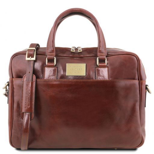 Urbino - Notebook Aktentasche Leder Braun