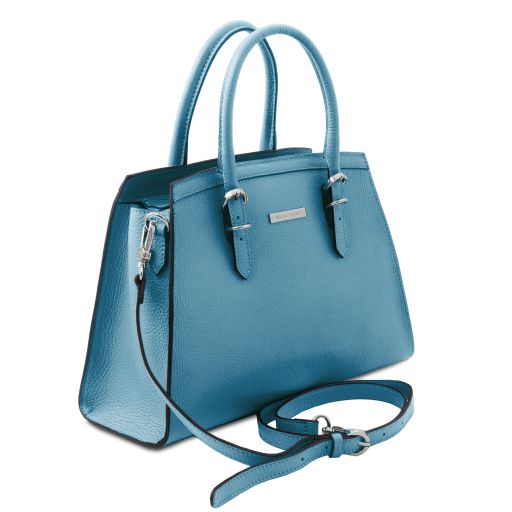 TL Bag - Handtasche aus Leder Hellblau
