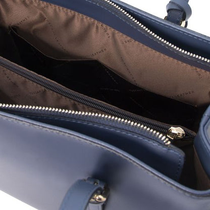 TL Bag - Schultertasche aus Leder Dunkelblau