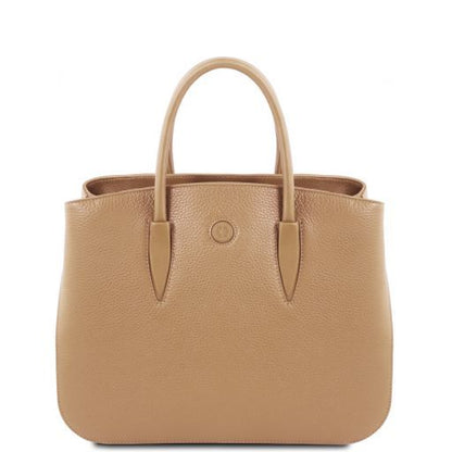 Camelia Ledertasche Champagne