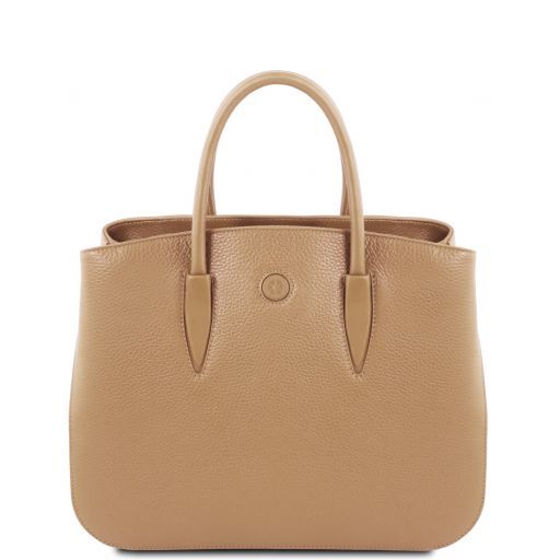 Camelia Ledertasche Champagne