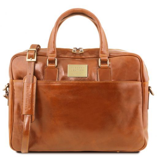 Urbino - Notebook Aktentasche Leder Honig