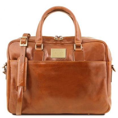 Urbino - Notebook Aktentasche Leder Honig