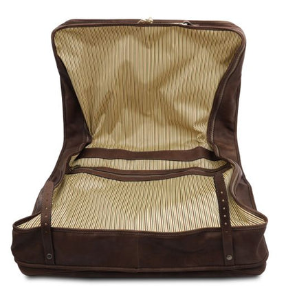 Papeete - Kleidersack aus Leder Dunkelbraun