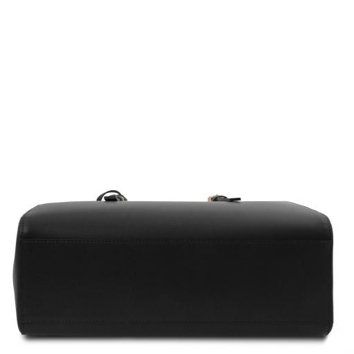 TL Bag - Schultertasche aus Leder Schwarz