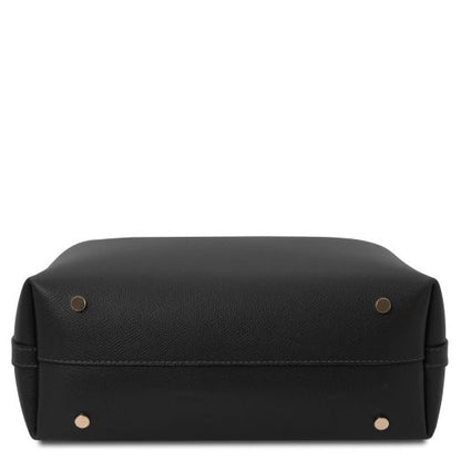 Clio - Schultertasche Leder Schwarz
