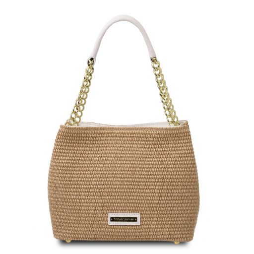 TL Bag - Beuteltasche Stroheffekt Beige