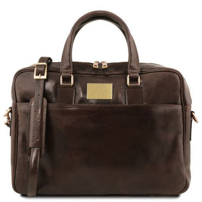 Urbino - Notebook Aktentasche Leder Dunkelbraun