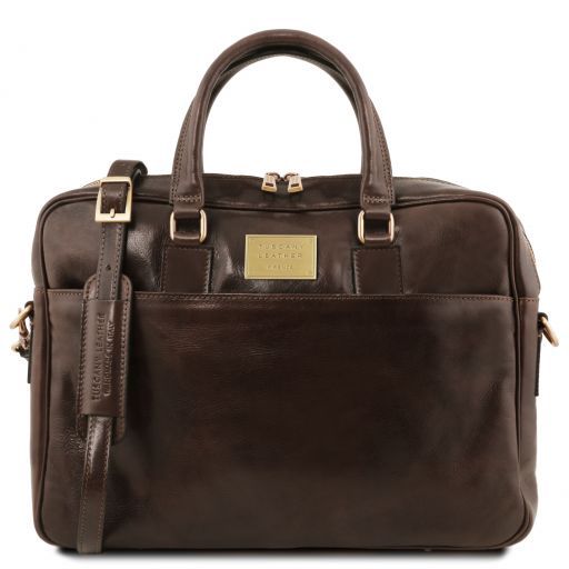 Urbino - Notebook Aktentasche Leder Dunkelbraun