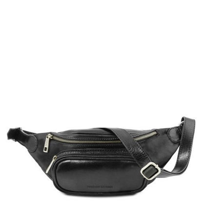 Bauchtasche aus Leder Schwarz
