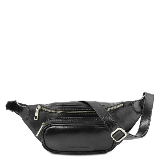 Bauchtasche aus Leder Schwarz