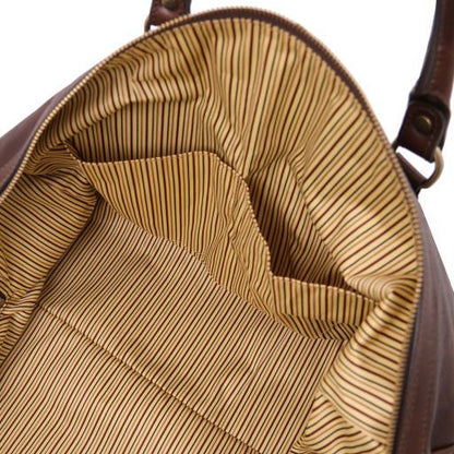 Oslo - Weekend Reisetasche aus Leder-Dunkelbraun