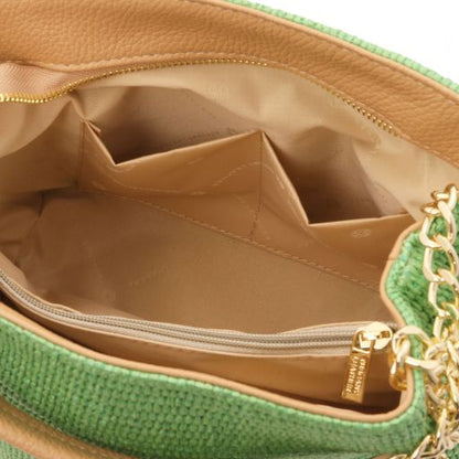 TL Bag - Beuteltasche mit Stroheffekt Grün