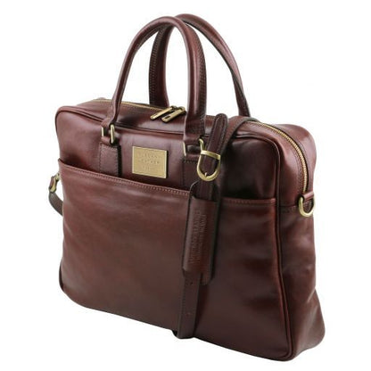 Urbino - Notebook Aktentasche Leder Dunkelblau