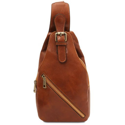 Kevin - Brusttasche aus Leder- Honig-1