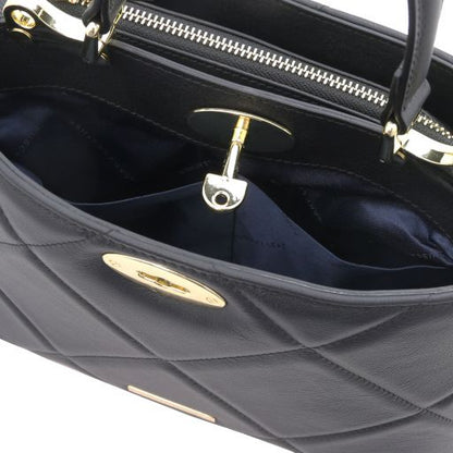 TL Bag - Handtasche Leder Steppdesign Schwarz