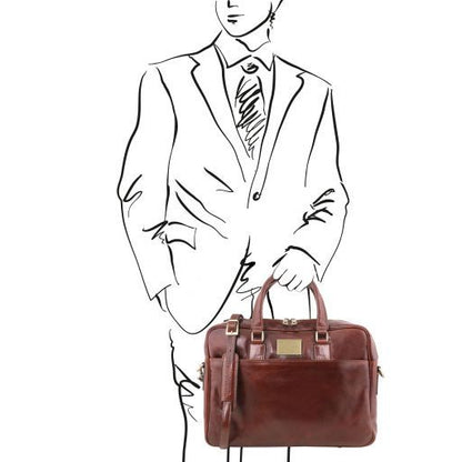 Urbino - Notebook Aktentasche Leder Braun