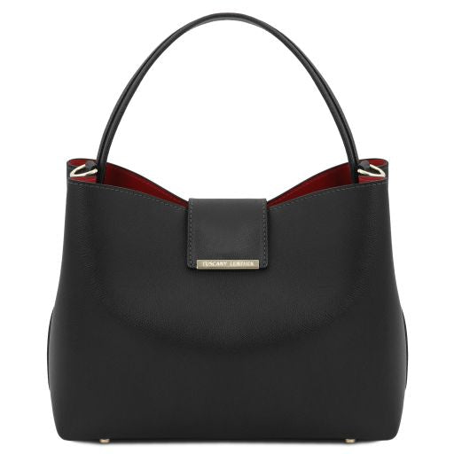 Clio - Schultertasche Leder Schwarz