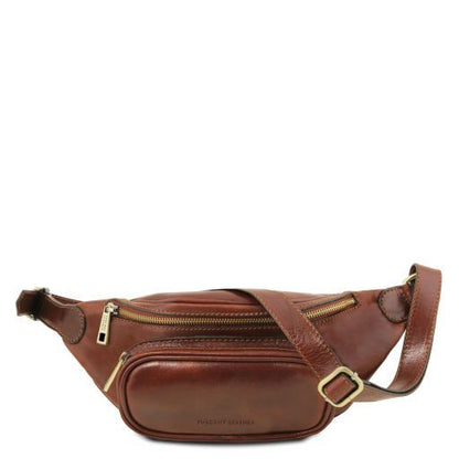 Bauchtasche aus Leder Braun