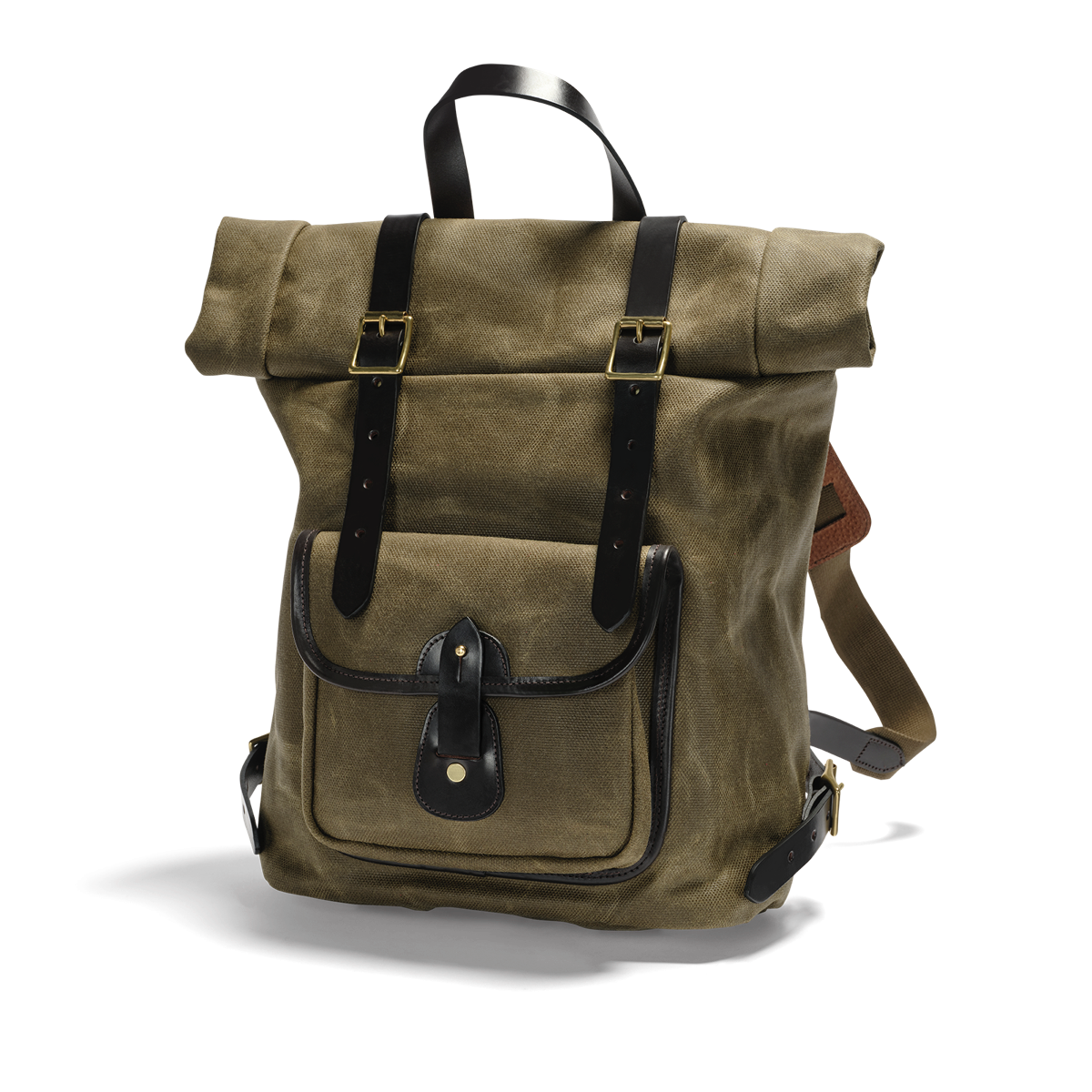 Vintage Canvas Rolltop Rucksack Olive