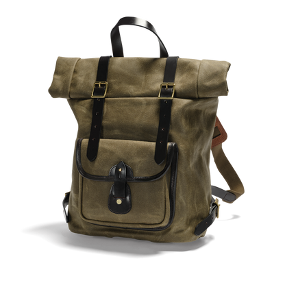 Vintage Canvas Rolltop Rucksack Olive